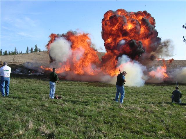 Massive fireball explosion at Boomershoot